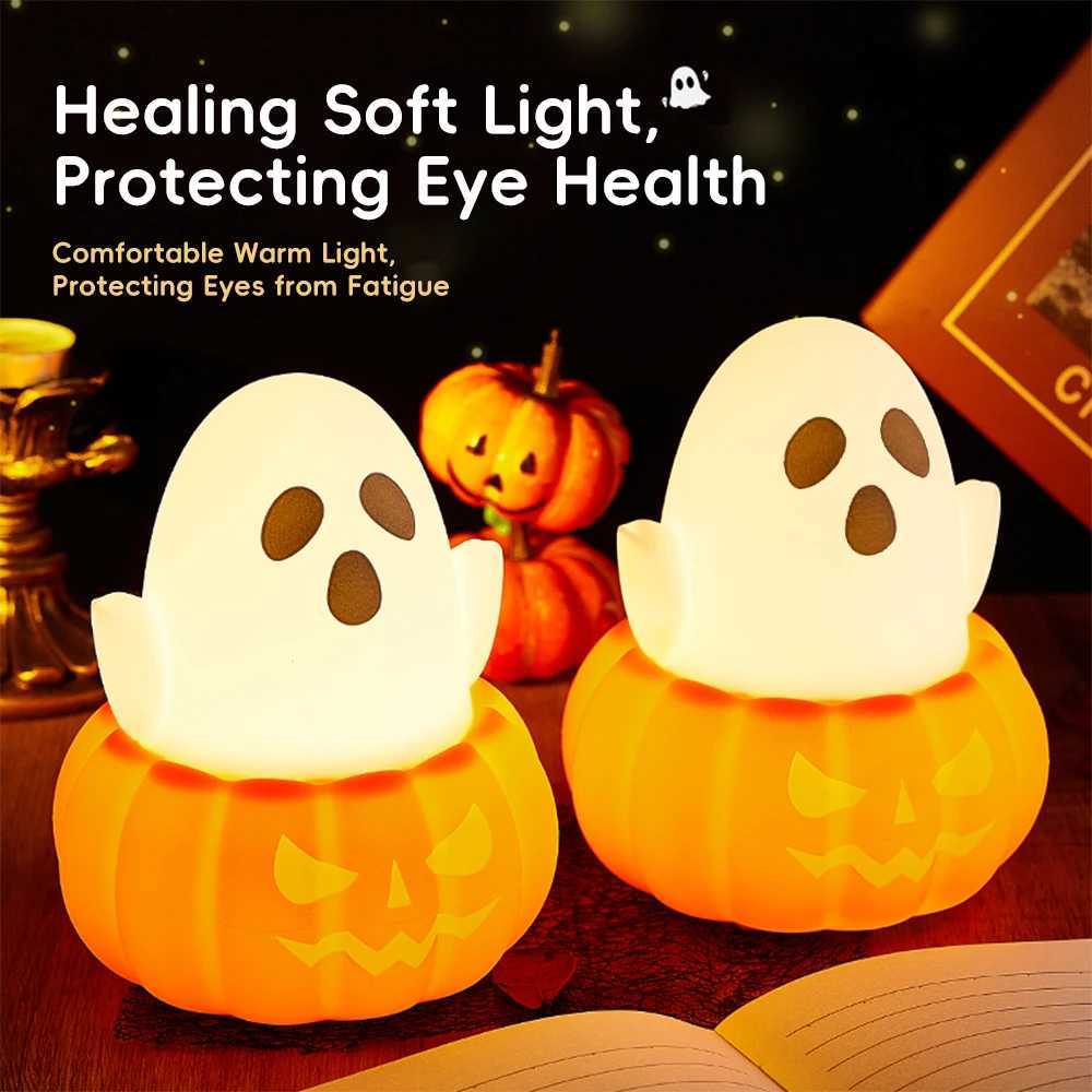 Novelty Pumpkin Night Light Colorful Changing Silicone Toy Nightlight Touch Sensor Table Lamp For Halloween Party Room Decor C251122