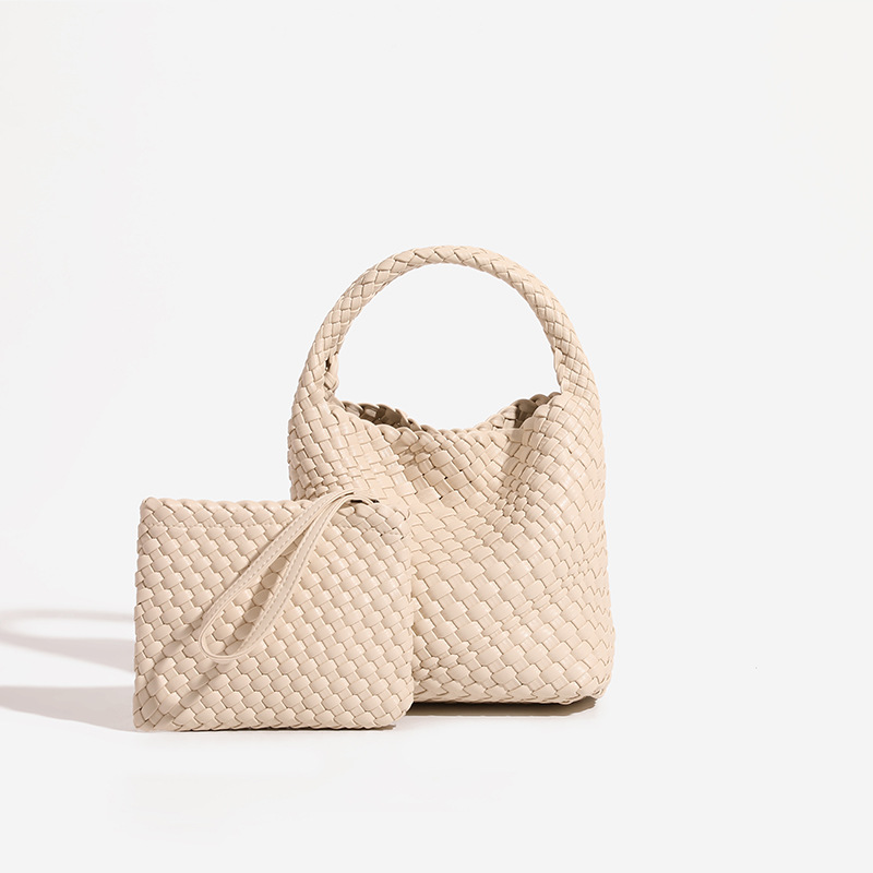 HERMIN 2025 new handmade woven cabbage basket, baozi mother bag, handbag, shoulder crossbody bag