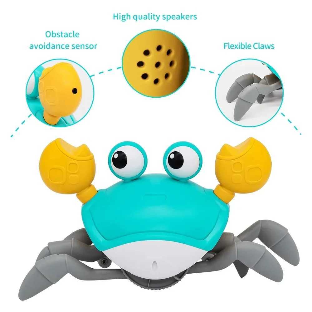 Induction Escape Crab Electric Pets Musical Toys Toddler Crawling Baby Walker Crab Interactive Toys for Children Gifts C250913