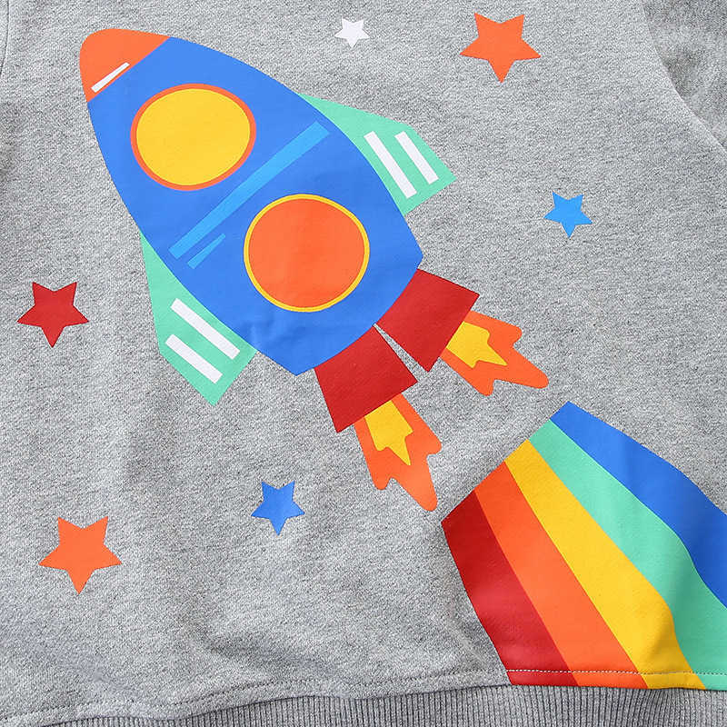 Autumn New Boys' Sweatshirt Cartoon Print Baby Pullover Knitted Cotton Casual Children's Top