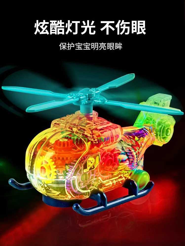 Universal transparent gear helicopter electric baby toy car childrens simulation model airplane sound and light 13 years old C250913