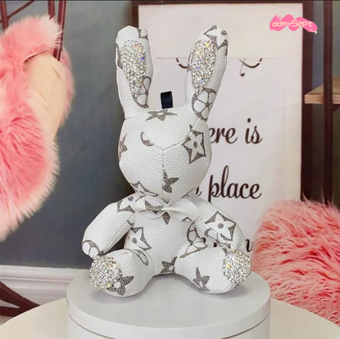 Creative New Handmade Dia-Studded Rabbit Pendant Cute Car Keychain Couple Bag Charm tues1 ddmythur