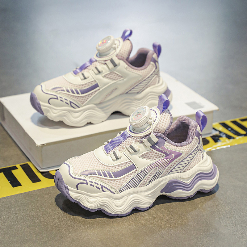 New Design Children Mesh Sports Shoes Breathable Non Slip Soft Sole Casual Fashion Versatile Kids Sneakers