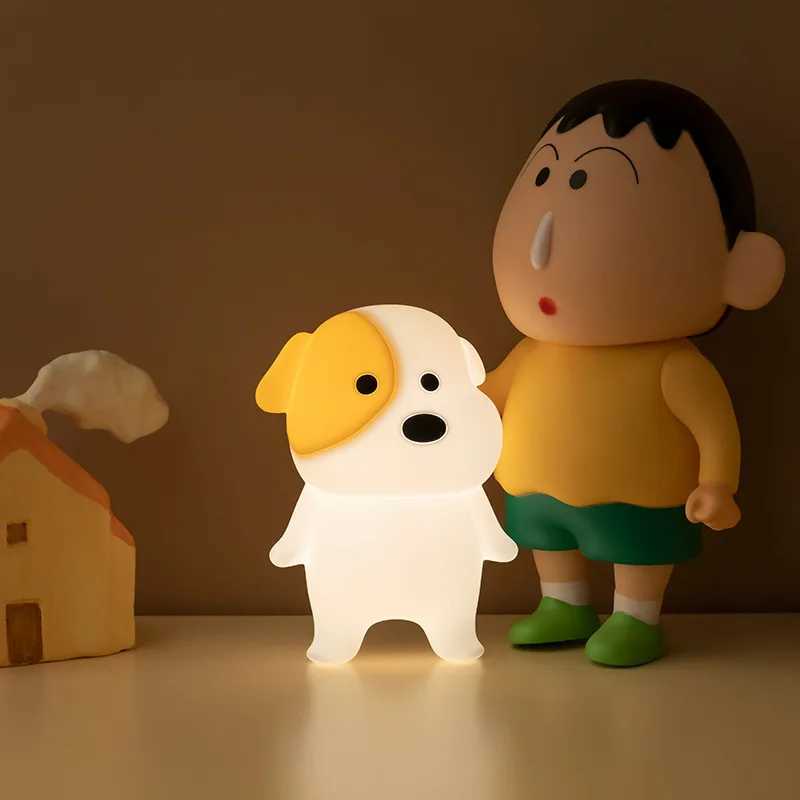 Cute Soft Silicone Dog Night Lights With Sound Dimmable Timmer Nursery Puppy Lamp Bedroom Bedside Nightlight Baby Boy Girls Gift C250913