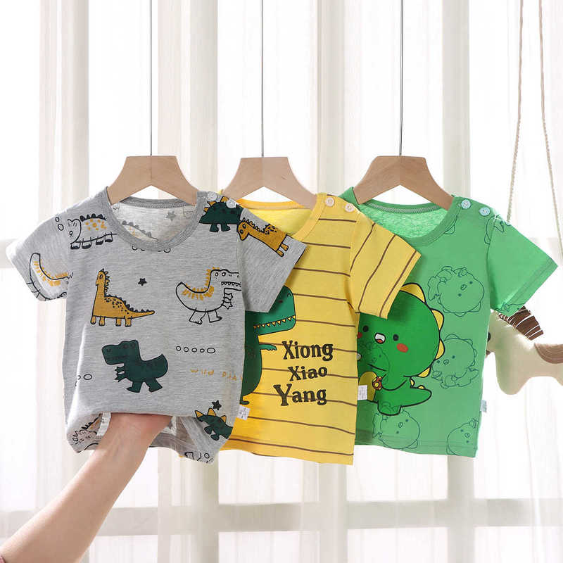 Children's Short Sleeve Cotton Summer New 2025 Boys' T-Shirt Baby Cartoon Girls' Short Sleeve Korean Style Top Children's Clothing