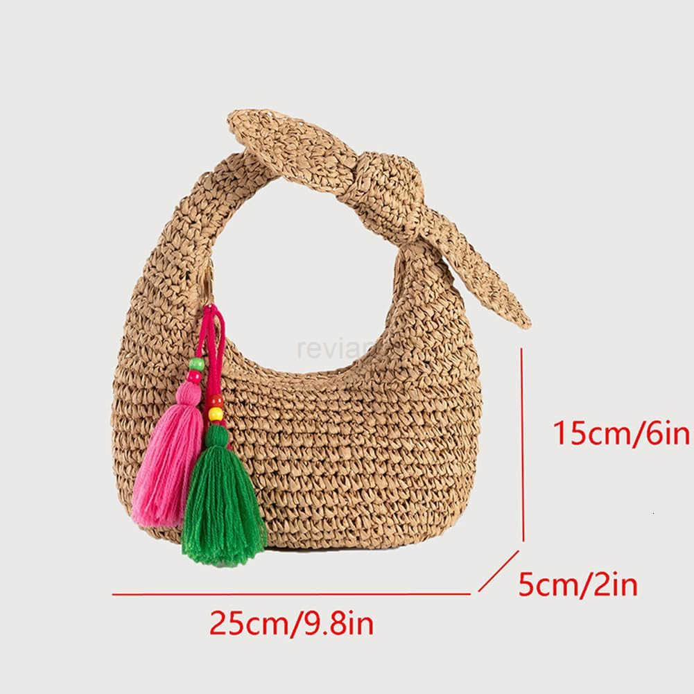 Straw Clutch Purse with Bow Top Handle Bag Summer Straw Handbag Beach Woven Evening Bag for Parties Wedding TravelW250913