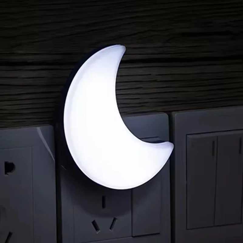 Moon Night Light Plug Into Wall Cute Baby Wall Nursery Lamp Intelligent Light Sensor LED Nightlight for Kids Bedroom Hallway C250913