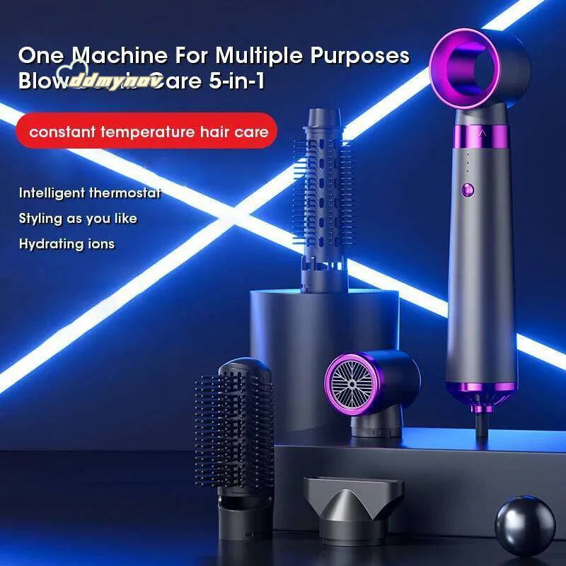 2025 Electric 5in1 Multifunctional Straightener Negative Ion Hair Care Curler Blow Dryer Styling Set Strong Wind ddmynov