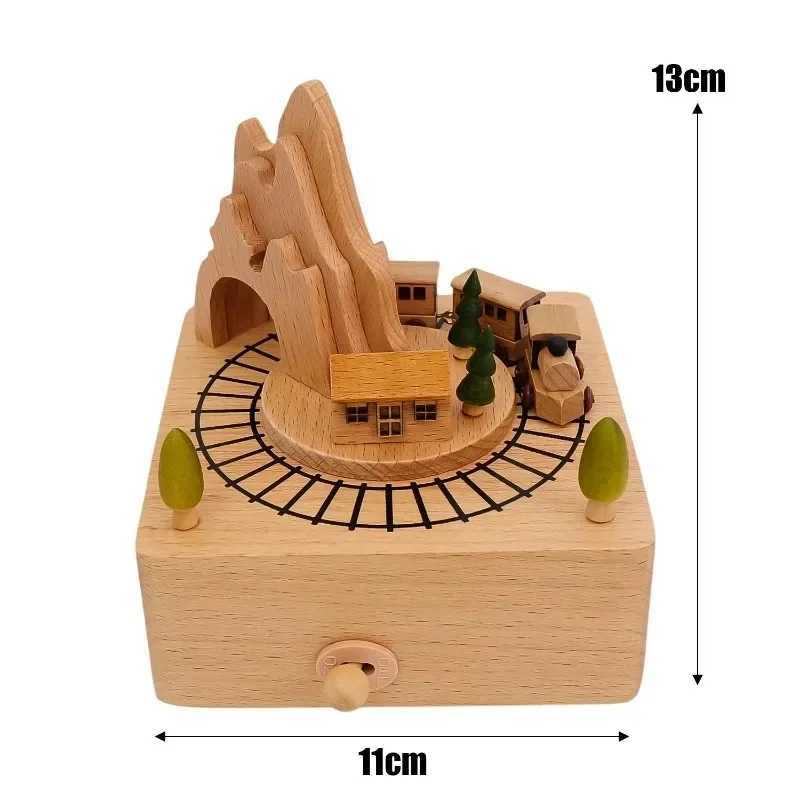Retro Little Train Music Box Wooden Musical Box with Beautiful Music Home Room Table Decor New Year Xmas Birthday Party Kid Gift C250913