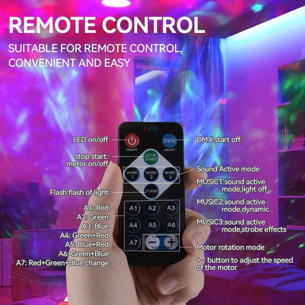 Pumpkin Water Ripple Galaxy Projector Light LED Night Lamp USB Rechargeable Remote Control Music Sync Room Party Halloween Decor C250913