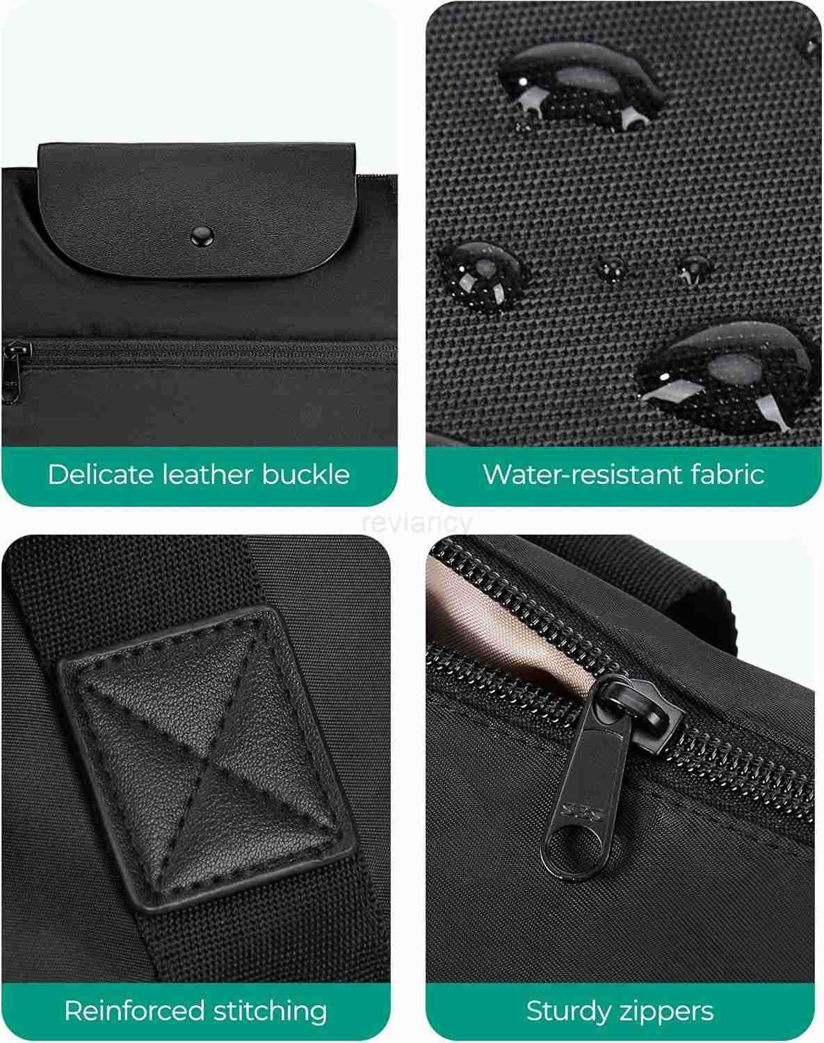 Foldable Tote Bag with Compartments and Zipper for Womens TravelW250913