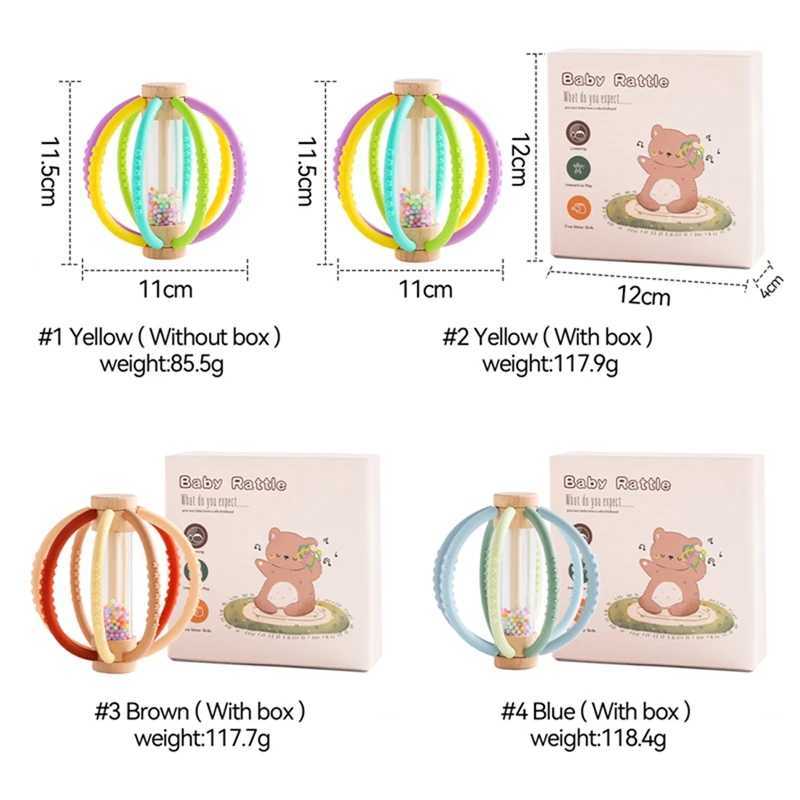 Montessori Baby Rain Stick Rainbow Hourglass Rain Music Rattle Baby Educational Toy Silicone Teether Sensory Toys for Kids Gift C250913