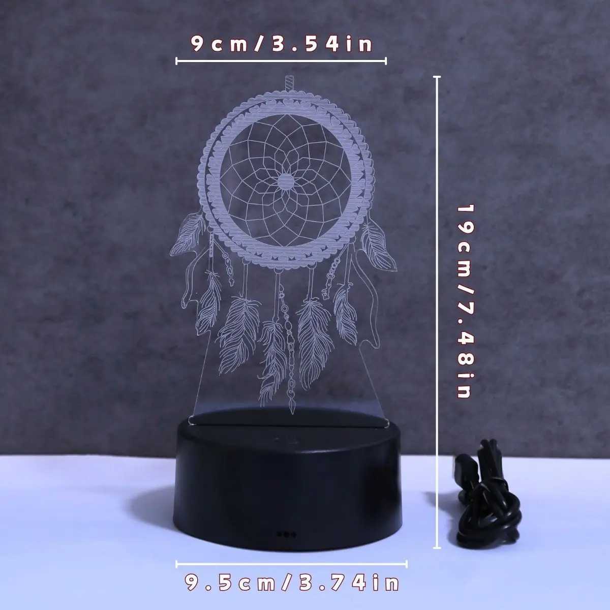 USB Dreamcatcher 3D Night Light Touch Seven Color Gradient Creative Desktop and Bedroom Atmosphere Light Room Decoration Light C250913