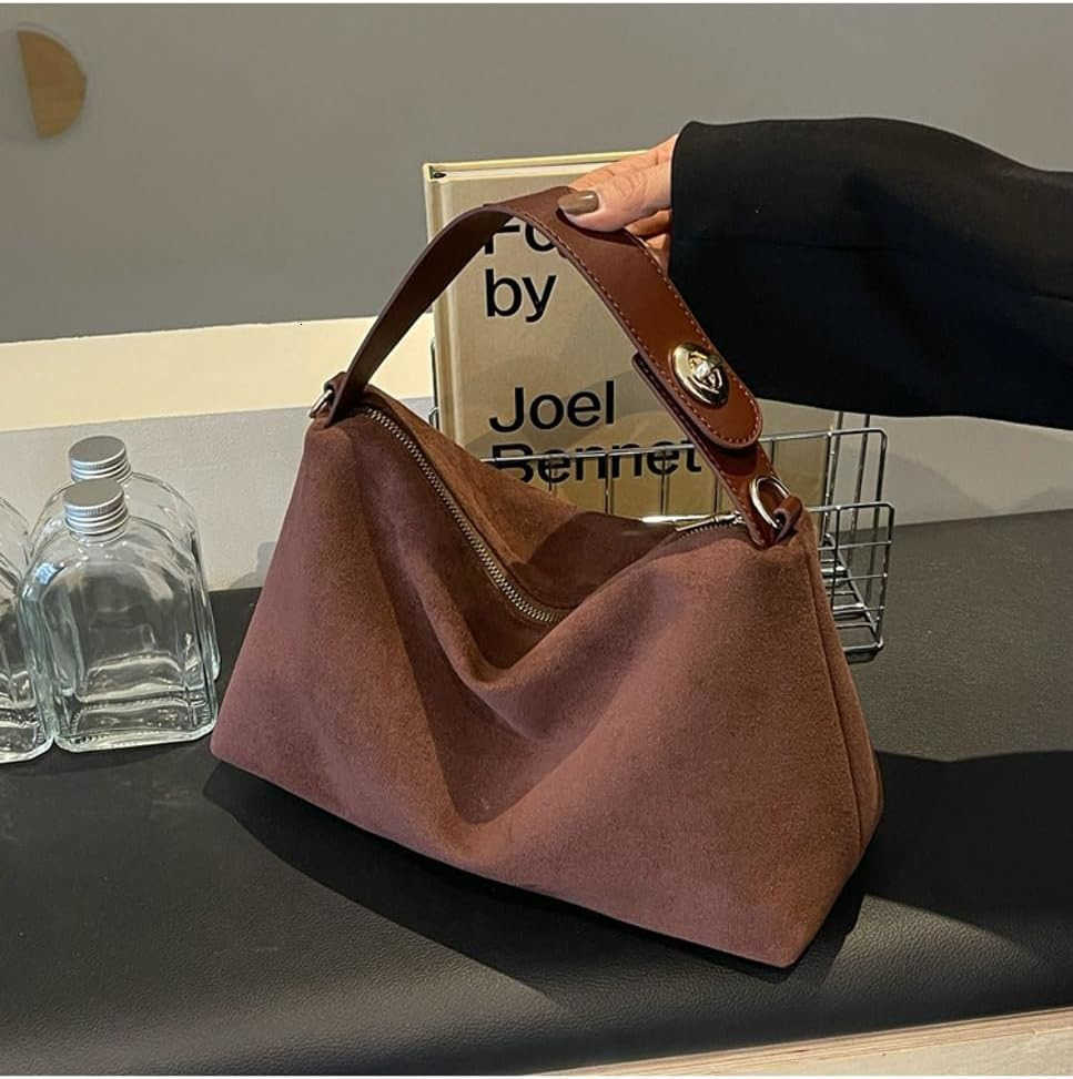 Slouchy Suede Cloud Hobo Bags Women Crescent Satchels Shoulder Bag Crossbody Phone Purse Trendy Tophandle Tote HandbagW250913