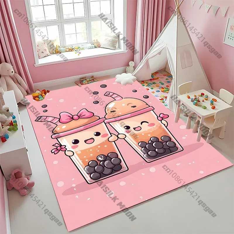 15 Sizes Milk Tea Pattern Carpet Four Seasons Rug for Bedroom Living Room Childrens Room Modern Home Decor Mat Christmas Gift C250913