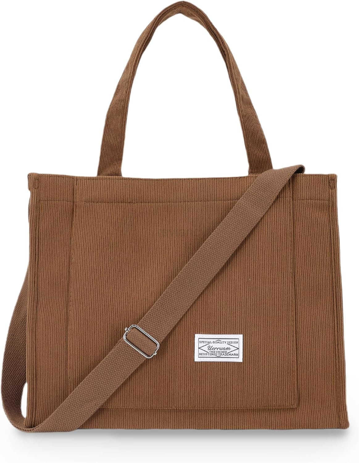 Corduroy Tote Bag for Women Work Crossbody Purse for EverydayCollegeTravelLightweight Handbag Adjustable StrapW250913