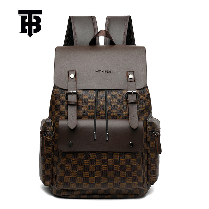 Free Shipping Designer Bag Men's Plaid Luxury Bag Commuter Casual Backpack Large Capacity Business Travel Work Laptop Bag