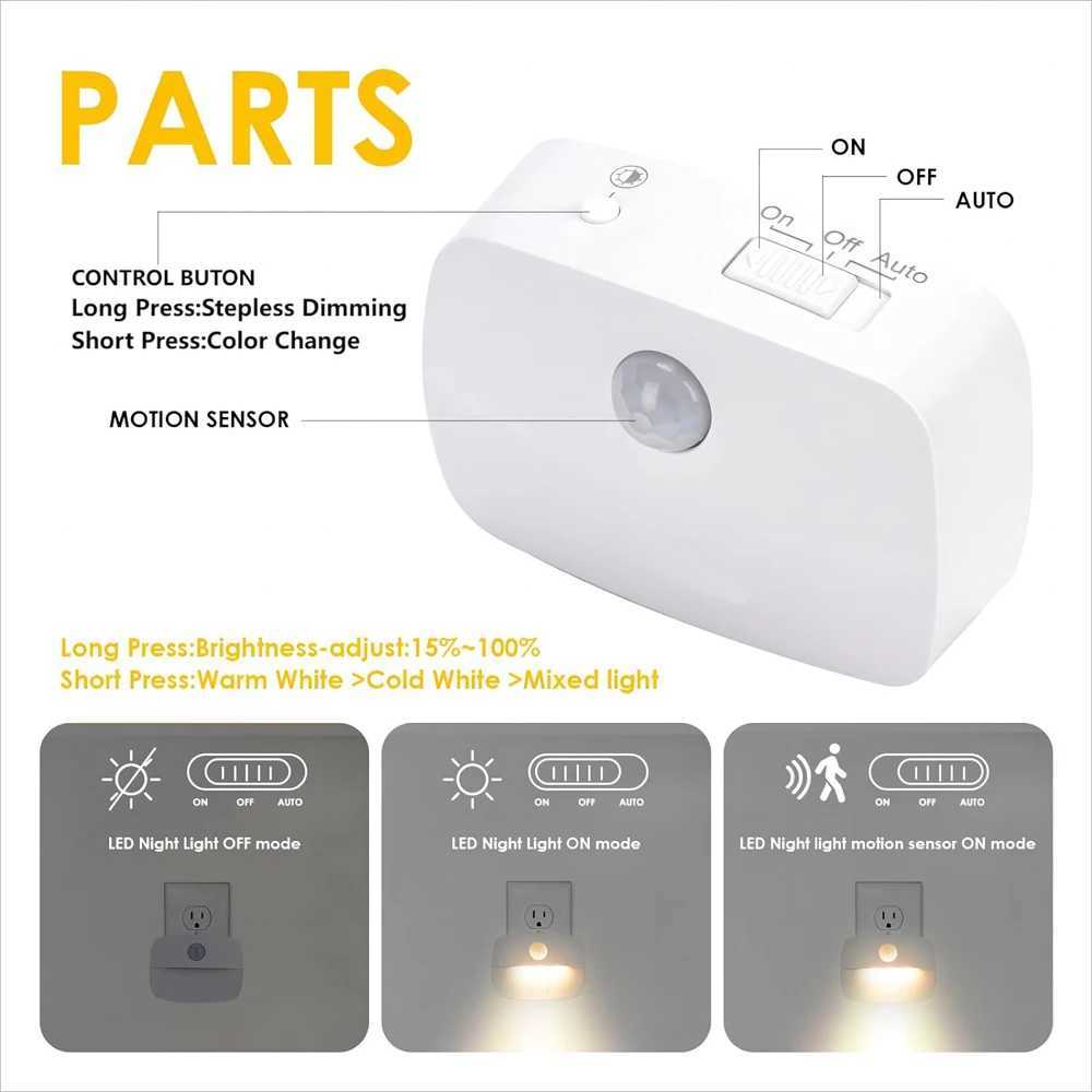 LED Night Light EU Plug In Smart Motion Sensor Light 220V Wall Lamp for Home Aisle WC Hallway Stair Kitchen Bedroom Night Lamp C251122