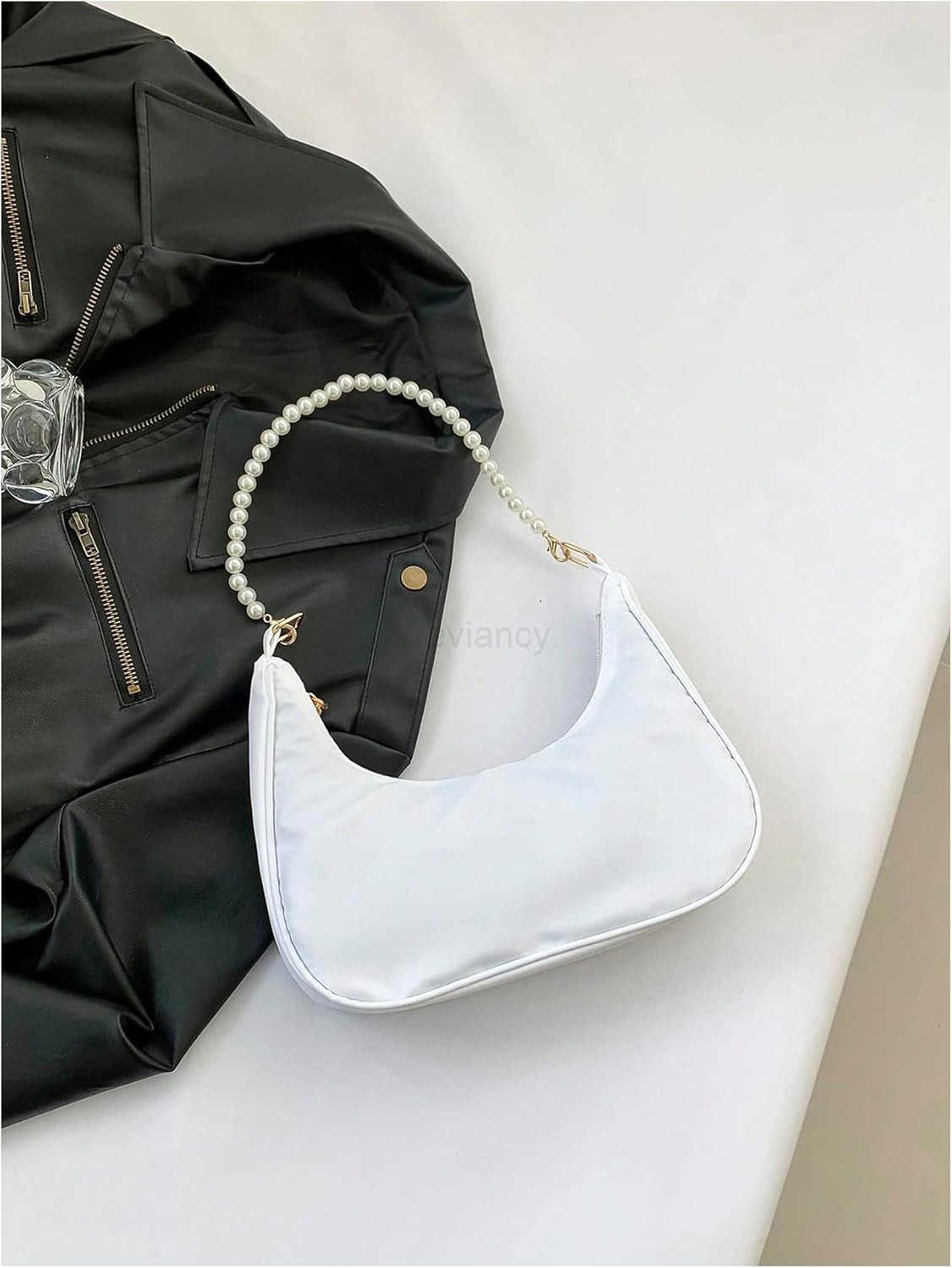 Womens Pearl Top Handle Shoulder Handbag Floral Hobo BagW250913