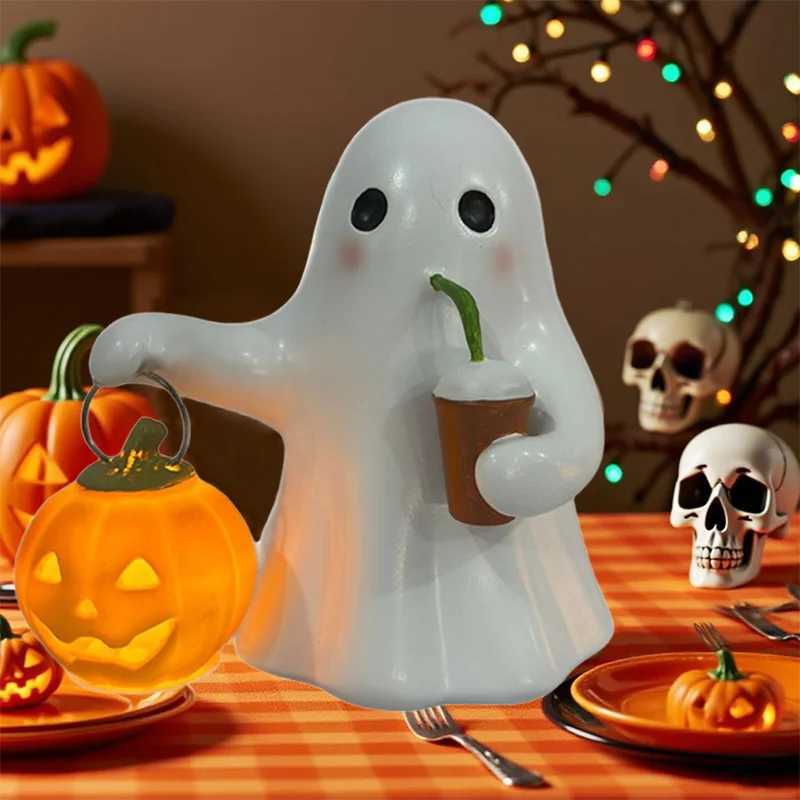1014 Cm Cute Ghost Desk Decoration Nightlight Resin Home Creative Crafts Decoration Atmosphere Halloween Table Lamp Home Decor C250913