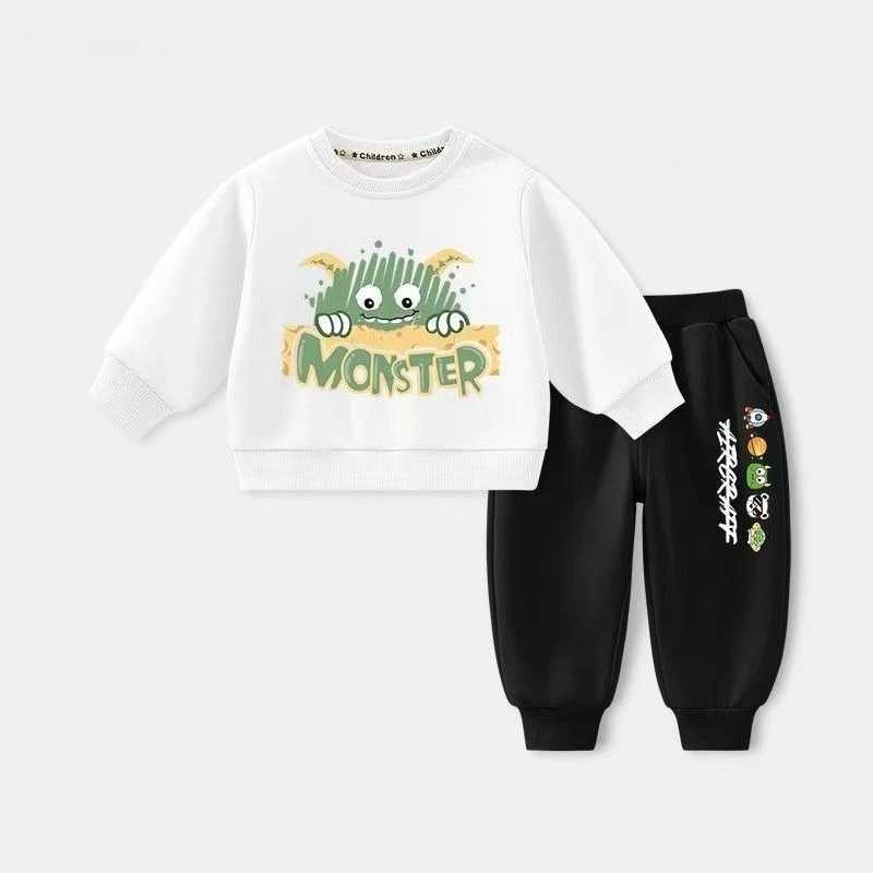 Baby Girl Clothes Set Autumn Kid Printed Sweatshirts Pullover Top and Pants 2pcs Suit Children Boys Fashion Tracksuits Outfits C25091311