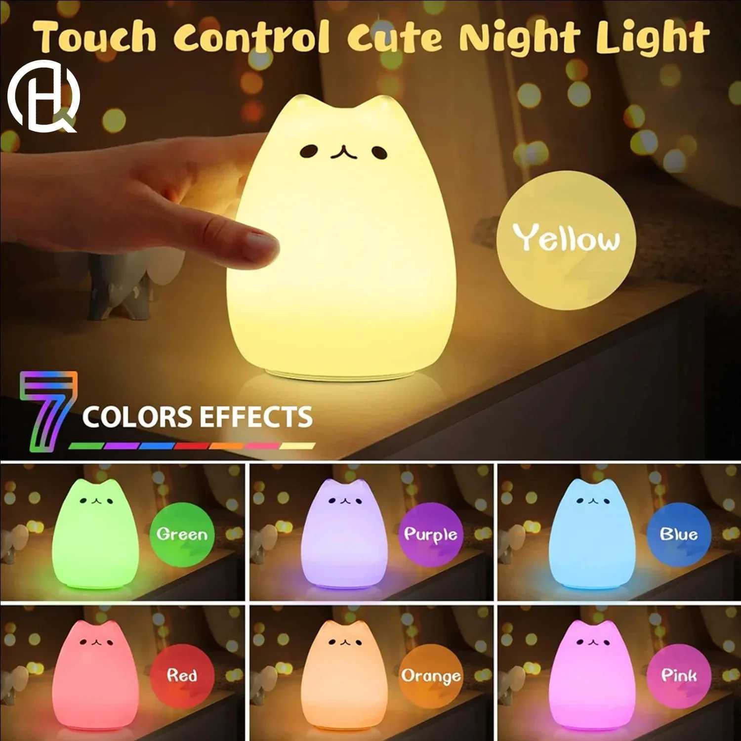Christmas Night Light Snowman Cat Bedside Lamp for Kids Tap Control Rechargeable Nursery Lamp Table Lamp for Bedroom Camping Ro C251122