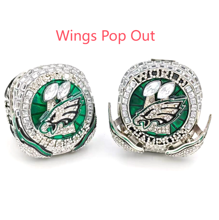 2024 2025 Super Bowl HURTS BARKLEY Eagles American Football Team Champions Championship Ring With Wooden Display Box Souvenir Men Fan Gift Wings Can Pop Out