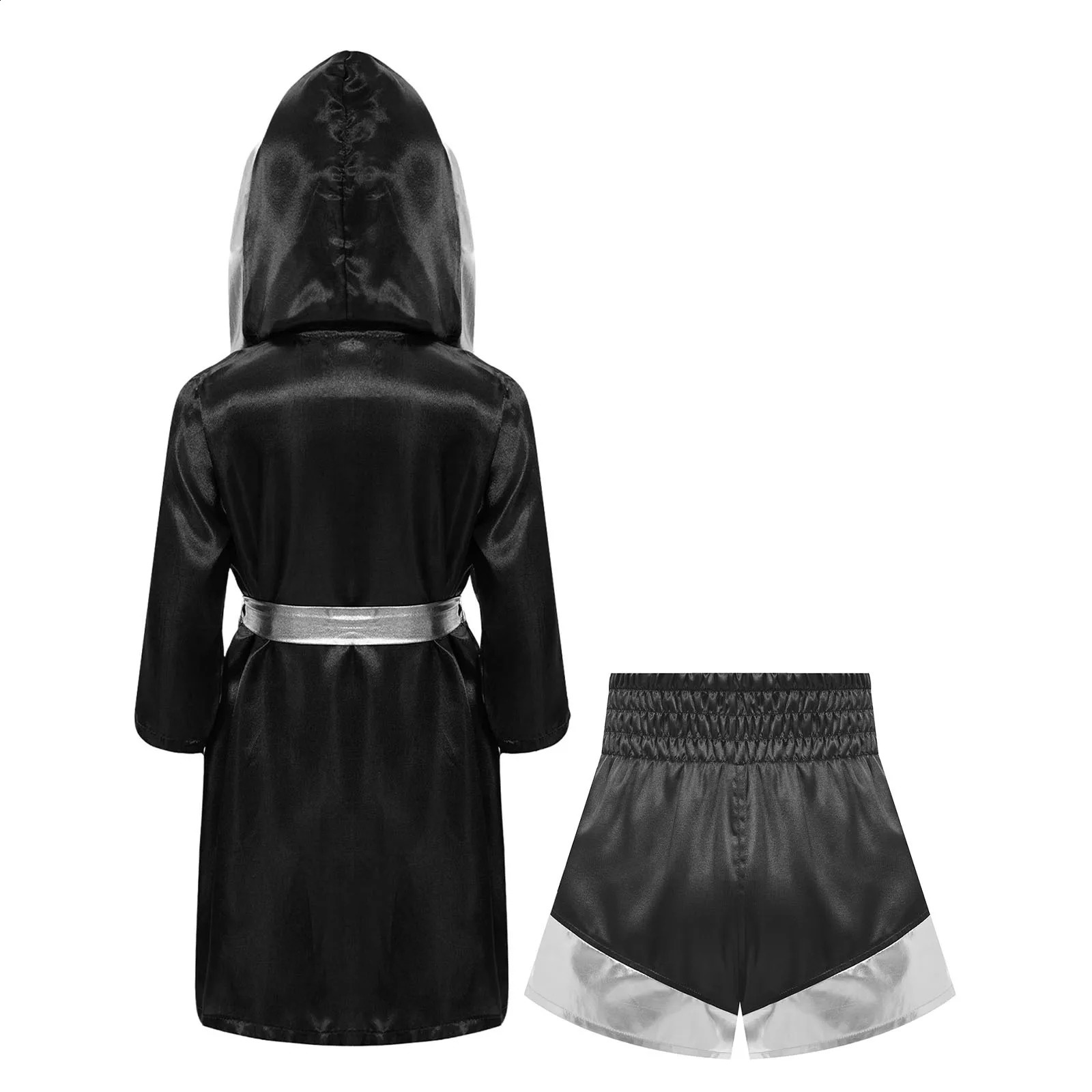 Muay Thai Outfit for Boys Girls Children Clothes Sets Boxing Outfit Satin Fighting Training Cosutmes Kids Boxer Robes suits 250912