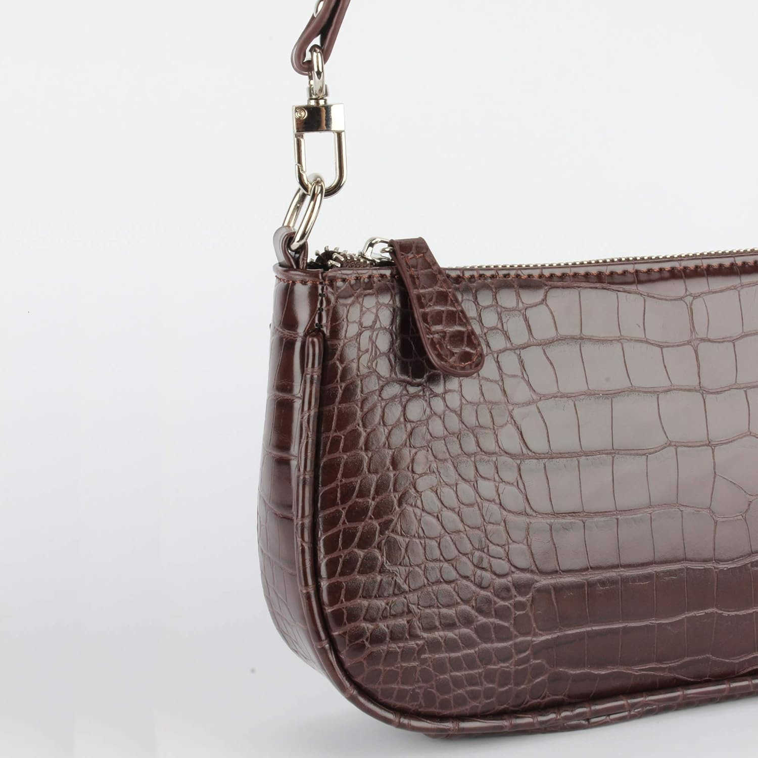 Bag Crocodile Effect Retro Faux Leather Classic Clutch Shoulder Purse Handbag for WomenW250913