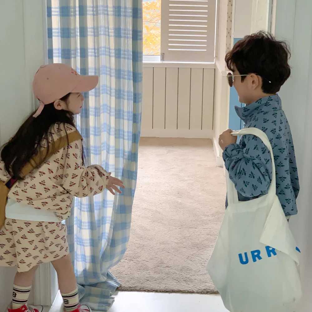 Ins Autumn Kids Girls 2PCS Clothes Set Cotton All Printed Zipper Outerwear Coat Suits Casual Shorts Clothes Children Boys Outfit C250913