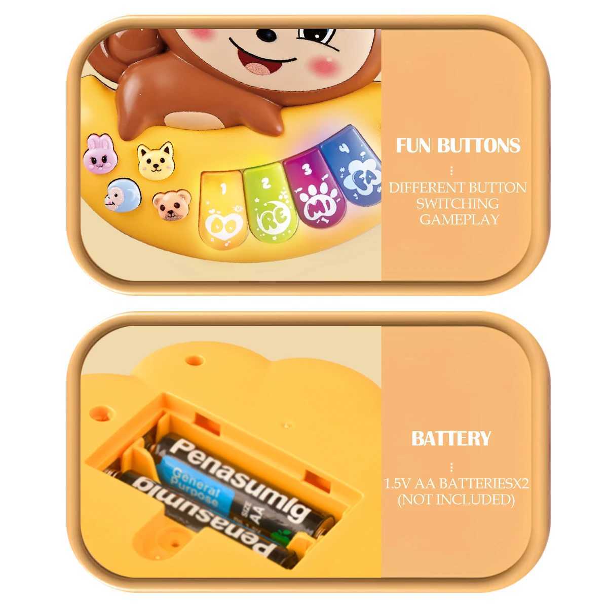 Baby Piano Toys Animal Music Keyboard with Light Early Learning Educational Rabbit Monkey Penguin and Cow Colors Random Gifts C250913
