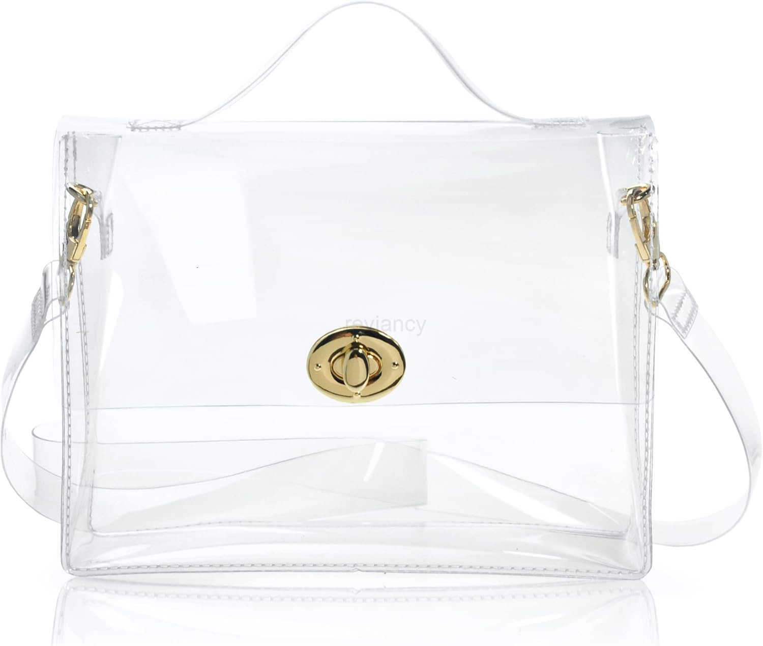 Clear Bag with Turn Lock Closure Womens Cross Body Handbags Stadium ApprovedW250913