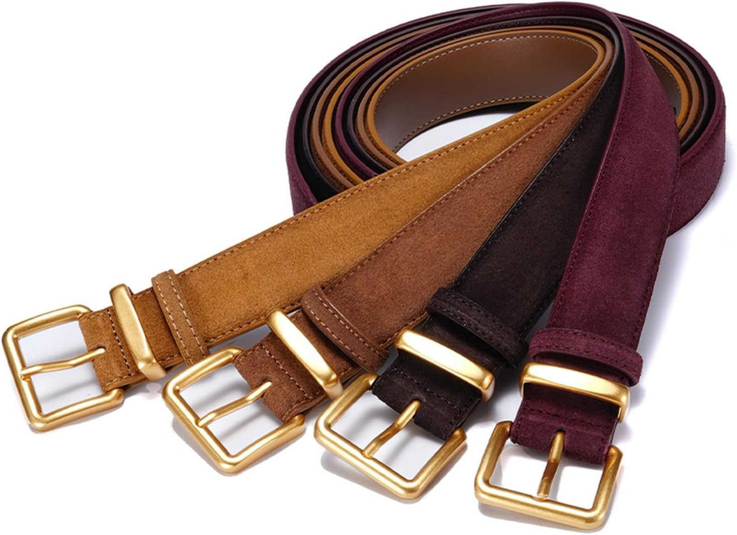 Wide Suede Belt Women Genuine Leather Ladies Waist Belt for Jeans Dress Casual Square Gold BuckleY260117