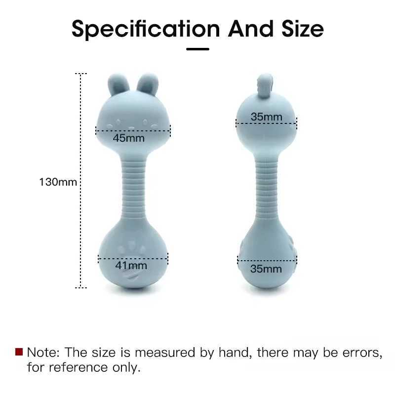 Silicone Baby Rattle Toys Easy To Grip Newborn Gift Cute Rabbit Sand Hammer Rattles Teething Toy for Infants Baby Stuff BPA Free C250913