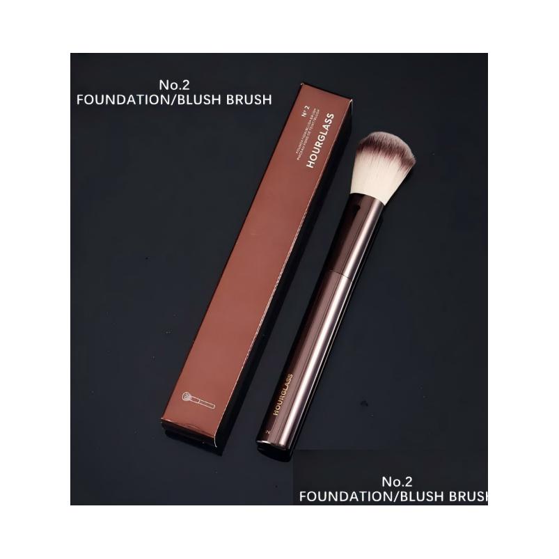 Makeup Brushes Hourglass Metal Handle Face Powder Blush Foundation Contour Highlight Concealer Brush Cosmetics Tools Drop Delivery H Ot1Dt