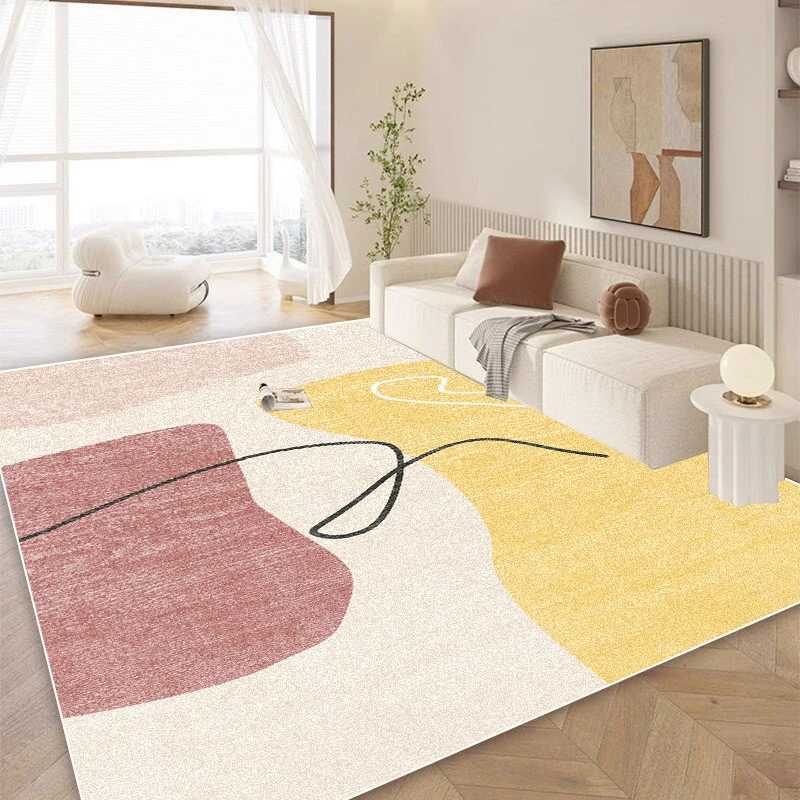 Modern Simple Style Living Room Decoration Line Carpet Fluffy Soft Rugs for Bedroom Abstract Design Home Floor Mat C250913