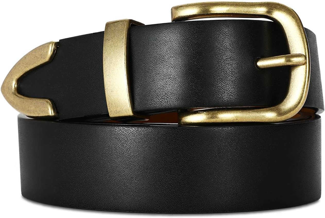 Womens LEather Belts with Gold Fashion LEather Waist Belt ELEgant Ladies Belts for Jeans DrESS Casual WearY260117