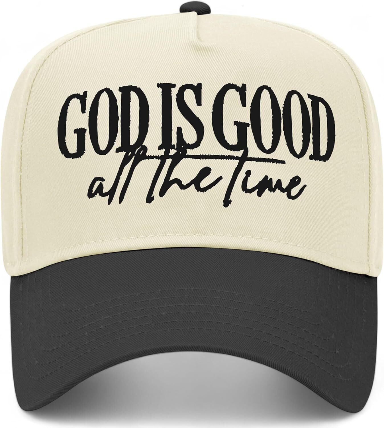 God is Good All The Time Script Vintage Trucker | Premium Snapback Baseball Hat for Men & Women