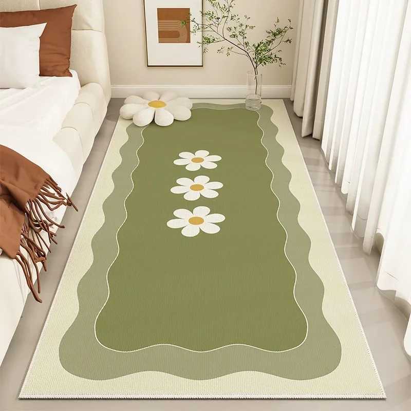 VIKAMA Cream style flower theme Living room Crystal velvet carpet home decoration Bedroom Cloakroom bed head nonslip area rug C250913