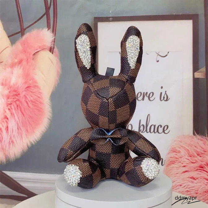 Creative New Handmade Dia-Studded Rabbit Pendant Cute Car Keychain Couple Bag Charm Tues1 ddmyapr