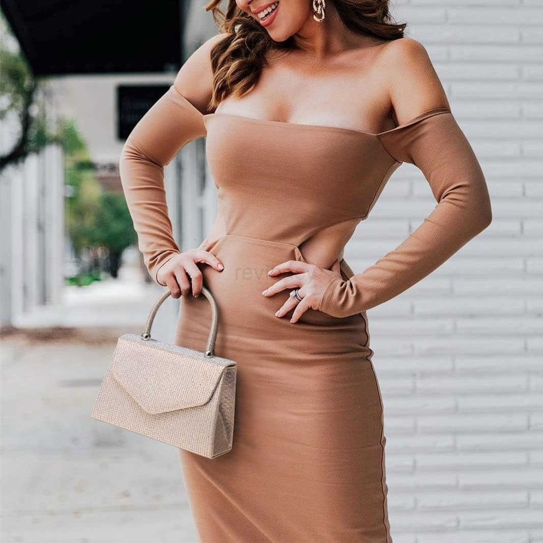 Womens Evening Bag Party Clutches Wedding Purses Cocktail Prom Handbags with Frosted GlitteringW250913