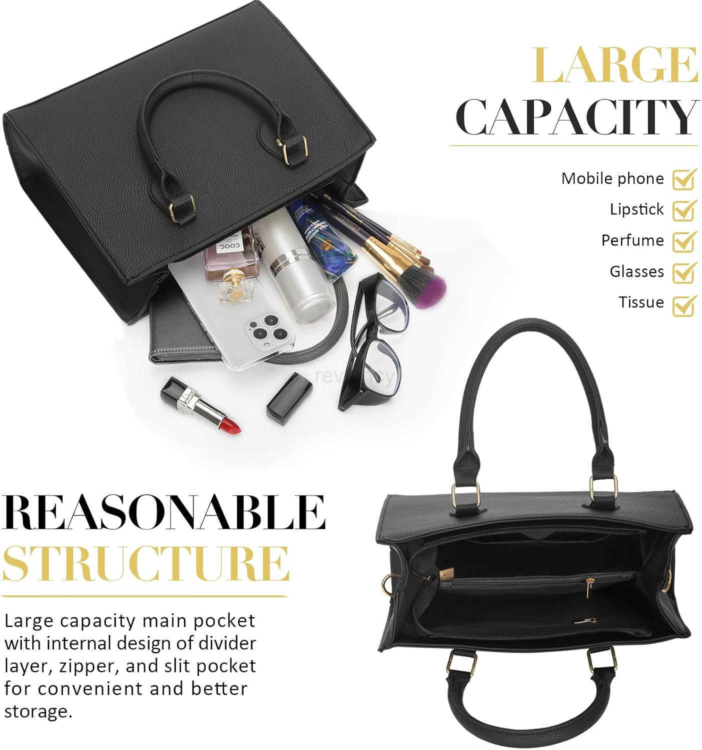 Top Handle Bags with Zipper Vegan Leather Crossbody Bags Casual Tote Handbags for WomenW250913