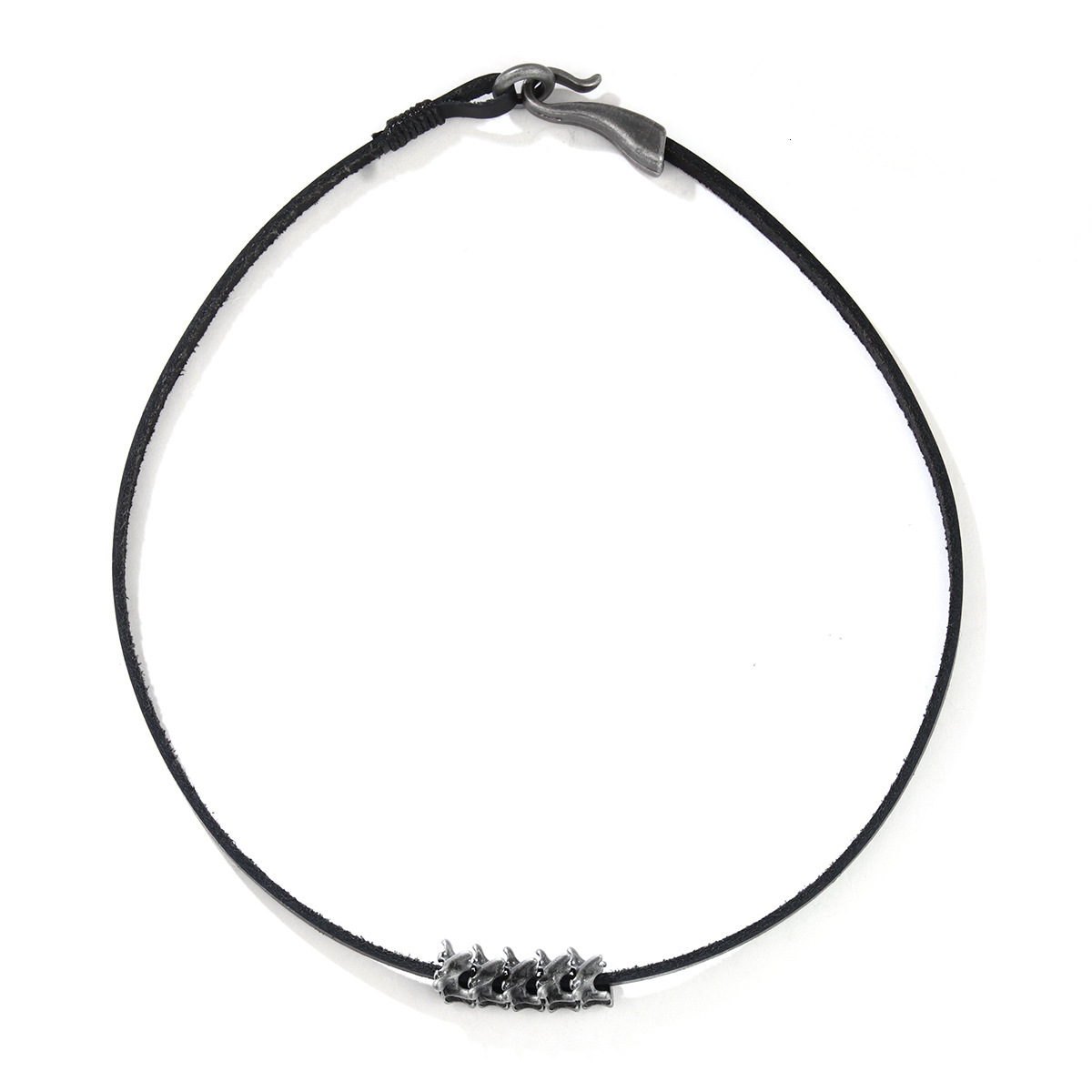 Hot Sale Punk Hip Hop Dark Dragon Spine Bone Leather Choker Alloy Bracelet Necklace ddmymoon