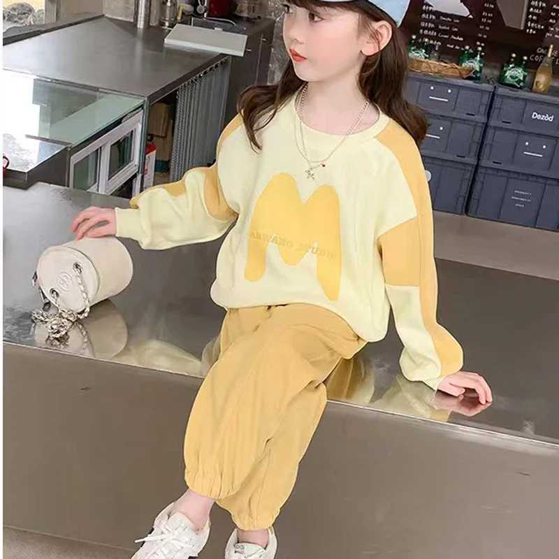 Autumn Girls Set Spring Leisure Girls Clothes Cute Long Sleeves SweaterCasual Pants Korean Fashionable Loose Sports Suits C250913