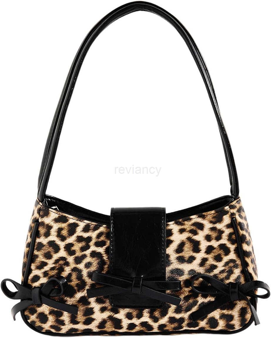 Womens Bow Shoulder Handbag PU Leather Top Handle Y2K Underarm BagsW250913