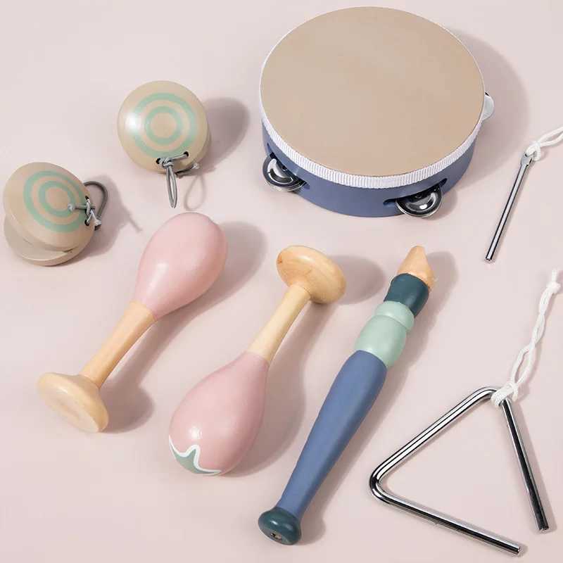 Montessori Wooden Music Discovery Kit 5in1 Set Baby Sensory Toys with Xylophone Shakers Triangle NonToxic Early Learning Gift C250913