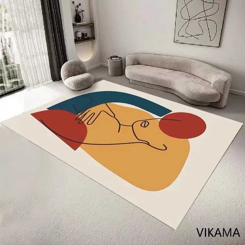 VIKAMA Abstract Shapes Crystal Velvet Rug Non slip Fade resistant Bedroom Living Room Home Deco C250913