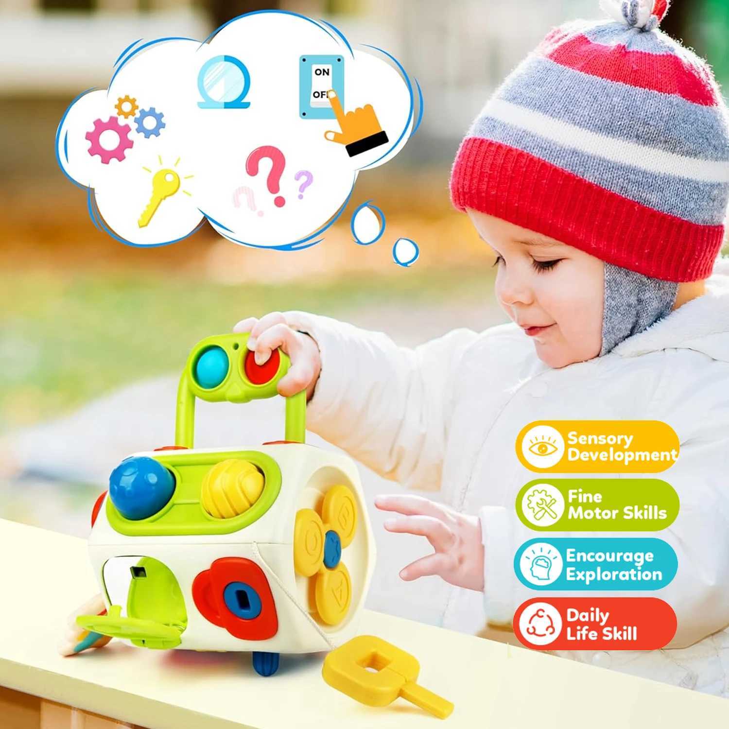 Montessori Busy Cube Toys for Toddler Sensory Activities Busy Board Early Educational Learning Travel Toys Gift for Kids C250913