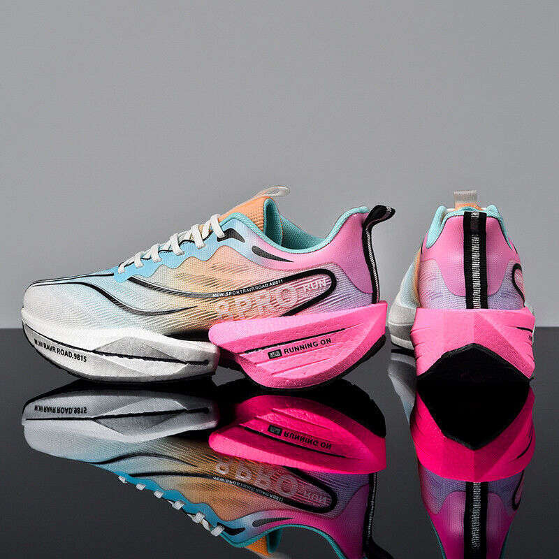 HELONG Running Breathable Outdoor Sports Shoes Lightweight Lace-UP Sneakers for Women Comfortable Athletic Men Training Footwear
