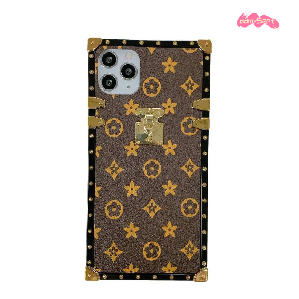 Suitable for Apple 16 Pro Max Plaid Square Case iPhone 15 Old Flower Checkerboard Phone Cover ddmythur